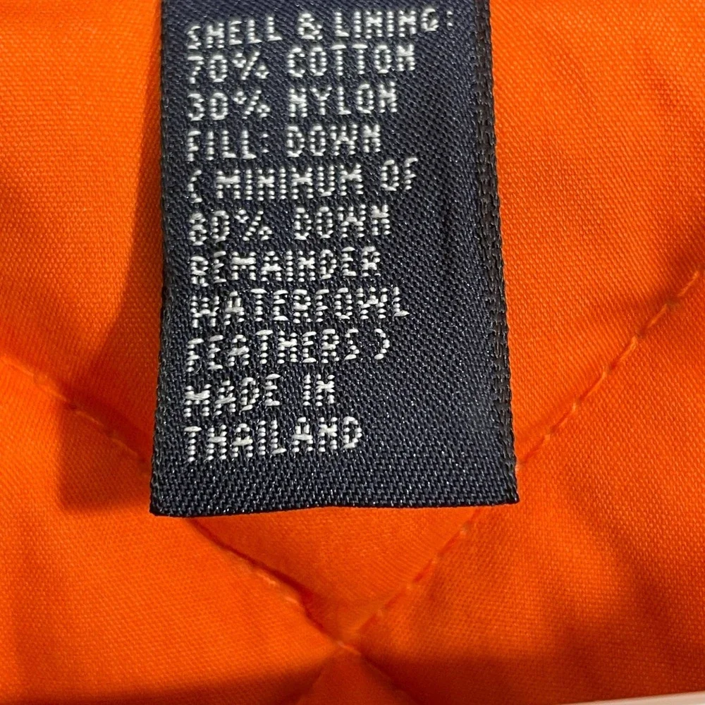 Vtg J Crew Men's L Goose Down Puffer Jacket  Removable Sleeve Brown Orange Y2K‎